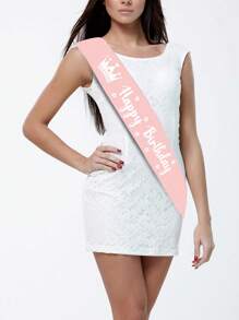 女士生日快樂腰帶，生日裝飾，生日派對用品 - 彩色 - 查看 9