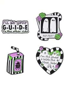 1pc, Halloween Zinc Alloy Cute Ghost Brooch, Fashionable And Exquisite Gift Badge Brooch, Suitable For Decorating Clothing, Bag Accessories Jewelry Costume Accessories Bag Charms Office Accessories