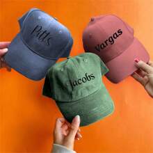 Customized Name Hats,Personalized Dad Hats,Baseball Caps,Your Own Monogram,Bachelorette,Small Business Merchandise,A Beautiful Gift For Her - Multicolor - View 2