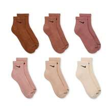 Nike Unisex 6-Pk. Dri-FIT Quarter Socks - Multi Maroon - View 4