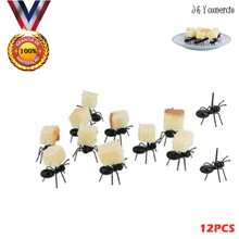 Conjuntos da Frutas forquilha, palito em forma de formiga, sobremesa utensílios de mesa festa jantar decoração de mesa garfo de frutas - 12 pcs (COR ALEATORIO) - Visão 1