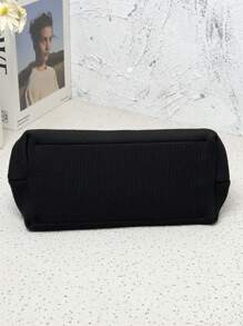 CALINNL Clutch Handbag Women Cosmetic Bag Geometric Stripe Crochet Makeup Pouch For Travel/Shopping, Perfectly Matching With Vacation Outfits Women - Black - View 5