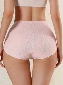 High Waist Seamless Briefs For Women, Comfortable Thin Shapewear Panties - Dusty Pink - View 4