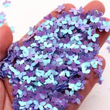 20g Paillettes 10mm Cup Five Finger Flower Sequin 1cm PVC Loose Sequins Pailette DIY Jewelry Making Clothing Sewing Accessories