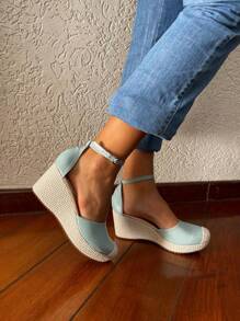 Women Platforms & Wedge Sandals - Màu xanh nhạt - Xem 6