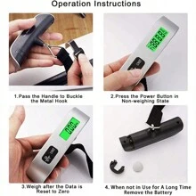 1pc Portable Luggage Scale With Battery, High Precision Travel Digital Hanging Scales With Hook Or With Webbing Belt, LCD Display 50kg 110lbs Electronic Fishing Weighs Weight Balance Tool, 50kg/10g Digital Luggage Scale Electronic Portable Suitcase Travel Weighs With Backlight Electronic Travel Hanging Scales Airplane Webbing Scales