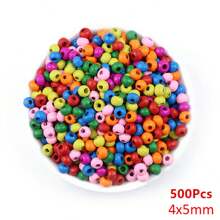 6-300 pezzi di colorate perline rotonde di legno, 4-25mm, dipinte, accessori per gioielli fai-da-te e artigianato