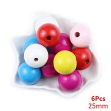 6-300 pezzi di colorate perline rotonde di legno, 4-25mm, dipinte, accessori per gioielli fai-da-te e artigianato