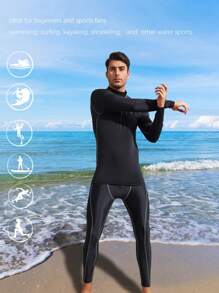 Ensemble de vêtements de compression pour sports nautiques respectueux de la peau, lisse. Style petit ami, haute élasticité, séchage rapide, manches longues et pantalon long. Vêtements de natation et sports nautiques