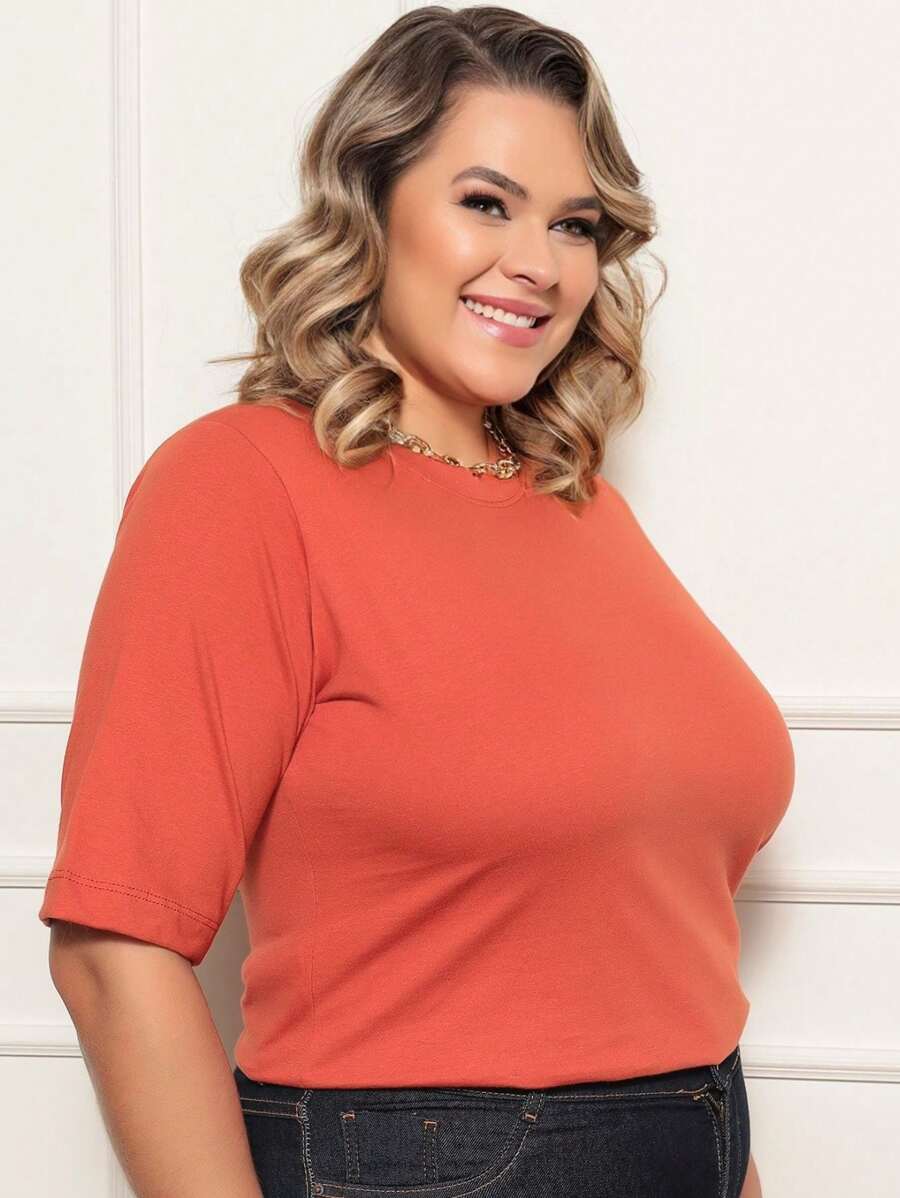 Plus Size Blouses - 橘色 - 查看 1