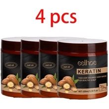 4pcs EELHOE Nut Keratin Hair Mask For Soothing, Smoothing, Moisturizing, Repairing, And Moisturizing Hair, As Well As Nourishing Hair Mask For Erectile And Dry Hair