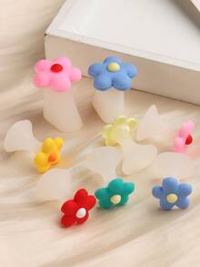 8入組矽膠趾甲分離器，花卉迷人設計，矯正腳指甲，美甲修腳工具 - 彩色 - 查看 2