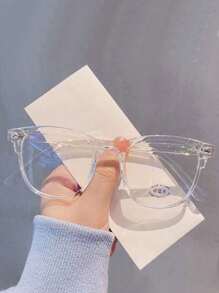 2 件装透明无度数眼镜女款大框眼镜轻便眼镜配件女士 - 2pcs米釘混色 - 查看 6