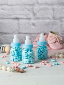 12 piezas, Cajas de dulces con forma de botella de leche, perfectas para bodas, cumpleaños, recuerdos de fiestas y regalos | Contenedores de plástico acrílico transparente y lindos para dulces - Multicolor - Ver 4