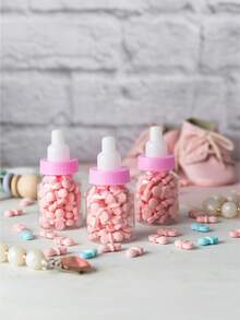 12 piezas, Cajas de dulces con forma de botella de leche, perfectas para bodas, cumpleaños, recuerdos de fiestas y regalos | Contenedores de plástico acrílico transparente y lindos para dulces - Multicolor - Ver 3
