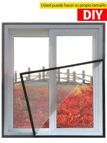 1 Pieza mosquitera para ventana antimosquitos interior pantalla de ventana cortina malla para puerta a prueba de insectos cocina de verano casa protector - Negro - Ver 3