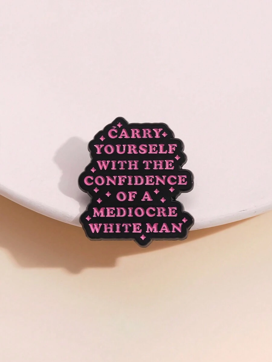 1個卡通啟發樂趣的英文字母合金胸針-像平凡無奇的白人一樣自信，男女日常穿著的服飾配件 - 字母 - 查看 1