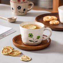 Taza de café de cerámica japonesa pintada a mano de 11 onzas - Diseño floral bohemio - Apta para agua, bebidas y cereales - Taza de café encantadora para uso en el hogar u oficina, de vuelta a la escuela