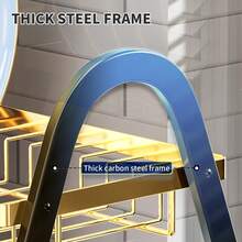 1入組帶排水盤和餐具架的2層碗碟瀝水架，多功能防鏽廚房器具收納架，可存放砧板、刀具、叉匙、杯子和廚房工具收納盒，節省檯面空間，可拆卸廚房配件