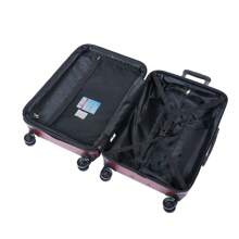 Luggage Sets New Model Expandable ABS+PC 3 Piece Sets With Spinner Wheels Lightweight TSA Lock (20/24/28), Red