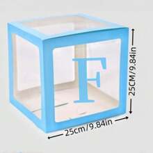1 Balloon Box With 26 Letters For Color Selection, Used For DIY Custom Name, Birthday Party Background Decoration, Shower Decoration, Gender Display Decoration Blocks,Christmas - Blue - View 6