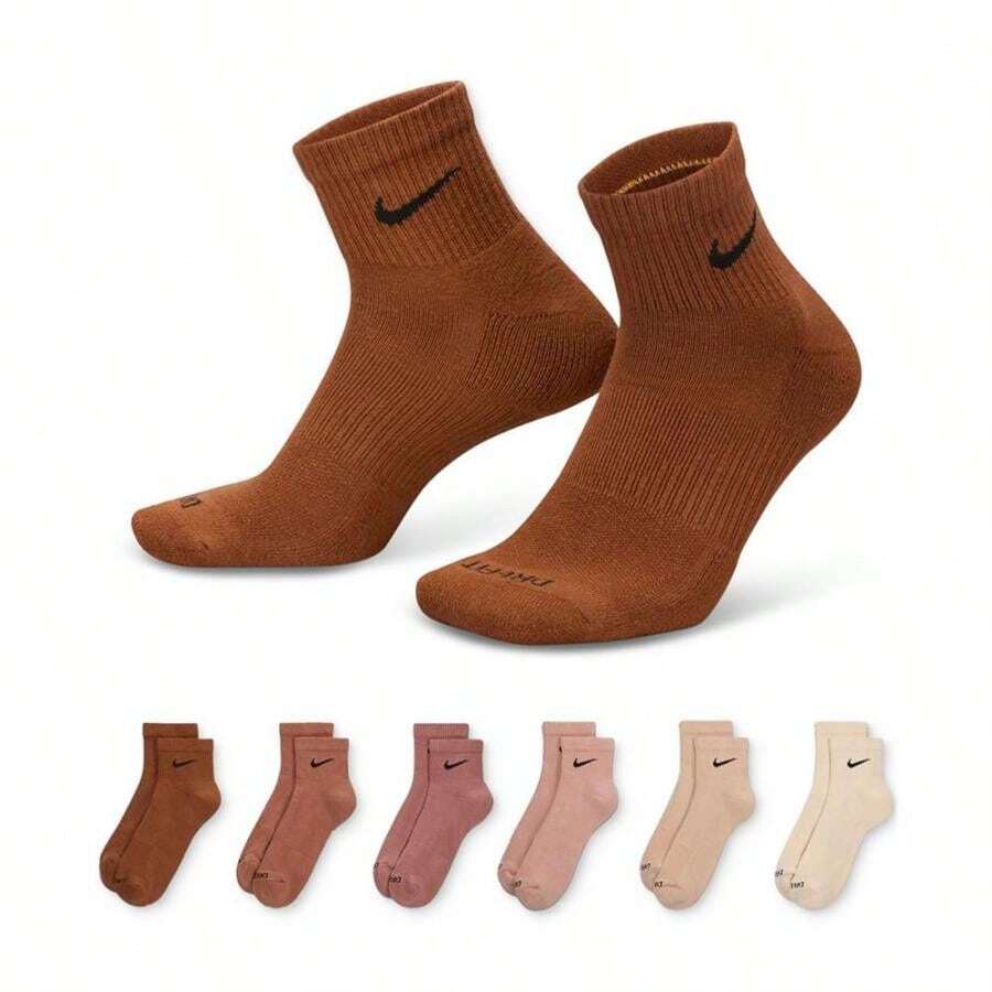Nike Unisex 6-Pk. Dri-FIT Quarter Socks - Multi Maroon - View 1