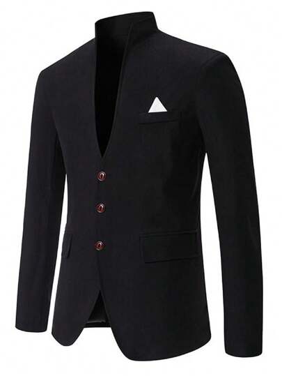 Men Notched Lapel Suit Jacket Casual Business Jackets Sports Coats Slim Fit Print Blazer