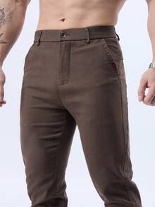 Pantalones casuales de corte recto de moda para hombre