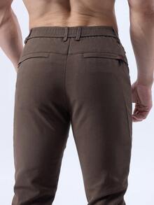 Pantalones casuales de corte recto de moda para hombre