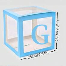1 Balloon Box With 26 Letters For Color Selection, Used For DIY Custom Name, Birthday Party Background Decoration, Shower Decoration, Gender Display Decoration Blocks,Christmas - Blue - View 24