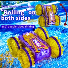 2.4Ghz Amphibious Brand New RC Cars Remote Control Stunt Car Vehicle Double-Sided Flip Driving Drift Water Outdoor Toys Remote Control Vehicle Toys For Boys And Girls Kids Children's Gifts - 紫金色 - 查看 9