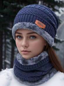Men Hat Set - 藏蓝色 - 查看 1