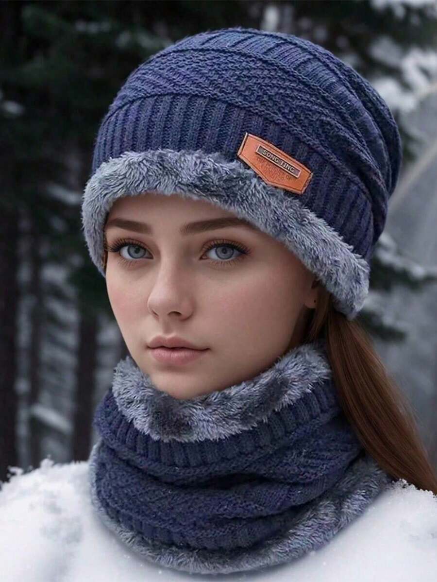 Men Hat Set - 藏蓝色 - 查看 1