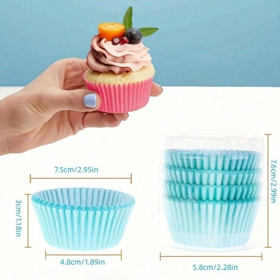 100 Circular Cake Paper Cups, High-Temperature Baking Mold, Oil Proof ...