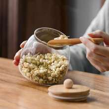 1PC Wooden Lid Glass Sealed Jar Food Container Tea Candy Kitchen Storage Bottle Jar Large Capacity Sealed For Kitchen Jars - Multicolor - View 8