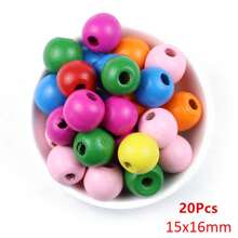 6-300 pezzi di colorate perline rotonde di legno, 4-25mm, dipinte, accessori per gioielli fai-da-te e artigianato