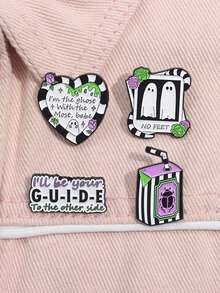 1pc, Halloween Zinc Alloy Cute Ghost Brooch, Fashionable And Exquisite Gift Badge Brooch, Suitable For Decorating Clothing, Bag Accessories Jewelry Costume Accessories Bag Charms Office Accessories