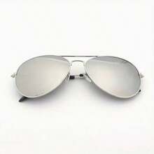 1 Pair Unisex Fashion Metal Oval Frame Casual Outdoor Fashion Glasses - 3025 Silver Black - View 10