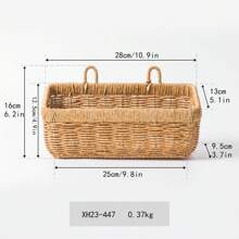 Handmade Woven Wall Hanging Wicker Storage Basket, Imitation Rattan Bread Basket For Kitchen Bathroom And Door - Yellow - View 10