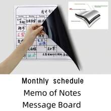 1pc Magnetic Fridge Calendar Whiteboard, Dry Erase Monthly Calendar And Weekly Whiteboard For Refrigerator Monthly Planning, Erasable Fridge Memo Board - White - View 7