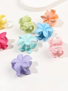 8pcs Summer Matte Flower Candy Colored Cute Small Hair Claw Clip, Bangs & Ponytail Hair Accessories,Flower Claw Valentine's Day Valentines Hair Clips Hair Jaw Clip Hair Clamps Hair Clutch Hair Catcher Clip Fall Winter For Vacation Outfits Woman