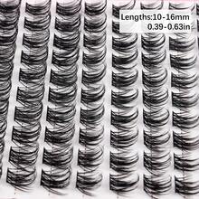 200PCS大容量睫毛書，自然密集分段式10mm-16mm假睫毛，C彎模擬柔軟、纖細和輕量虛假睫毛，超大容量高性價比，適用於日常家庭旅行使用，睫毛叢套裝 - C - 查看 3