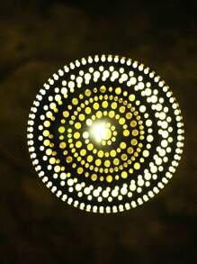 1pc Solar Powered Outdoor Creative Atmosphere Light, Yard Landscape Lamp, Decorative Hollow Wrought Iron Vintage Classic Rhinestone Pendant Light, Outdoor Garden Lighting For Pathway, Yard, Patio