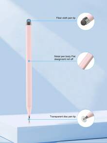 1pc Clear Round Disc Tip Stylus Pen For Capacitive Touchscreen Compatible With IPad Tablet And Mobile Phones, Suitable For Writing, Drawing, Editing And Other Office Work - Transparent Disc Pen Solid Color Stylus Pen - View 6