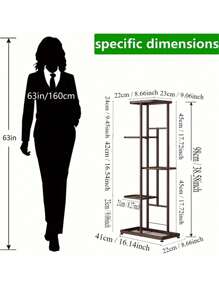 Elegant Wrought Iron 5-Layer Flower Rack Easy Assembly, Ideal For Balcony & Home Decor, Perfect For Succulents & Indoor Plants - Multicolor - View 5
