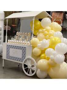 76 chiếc 5/10/18 inch bóng bay nhiều màu sắc màu trắng và vàng, bộ vòng hoa bóng bay Macaron màu pastel, bộ bóng bay nhiều màu sắc cầu vồng dùng cho tiệc sinh nhật, tiệc cưới, giáng sinh - trắng - Xem 6