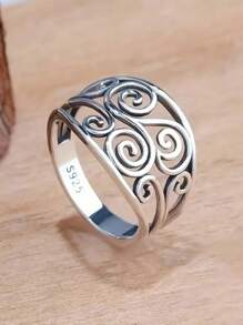 1入組S925純銀時尚女戒指，婚禮珠寶首飾 - 1# - 查看 1