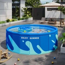 1pc Inflatable-Free Thickened Folding Round Swimming Pool, Outdoor Large Pool With Foldable Frame, Home Use - Diameter 1.2 Meters - View 2