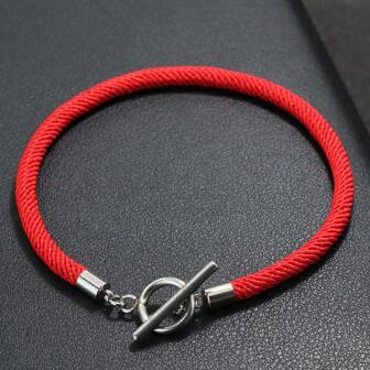 51Luckind New Men Bracelet Rope Stainless Steel OT Buckle Lucky Red Thread Bracelet 7 Colors Milan String Beach Nautical Bracelet Men