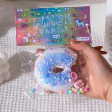 Juguete Squishy de donut para la reducción del estrés con bolsa de PVC - Multicolor - Ver 14